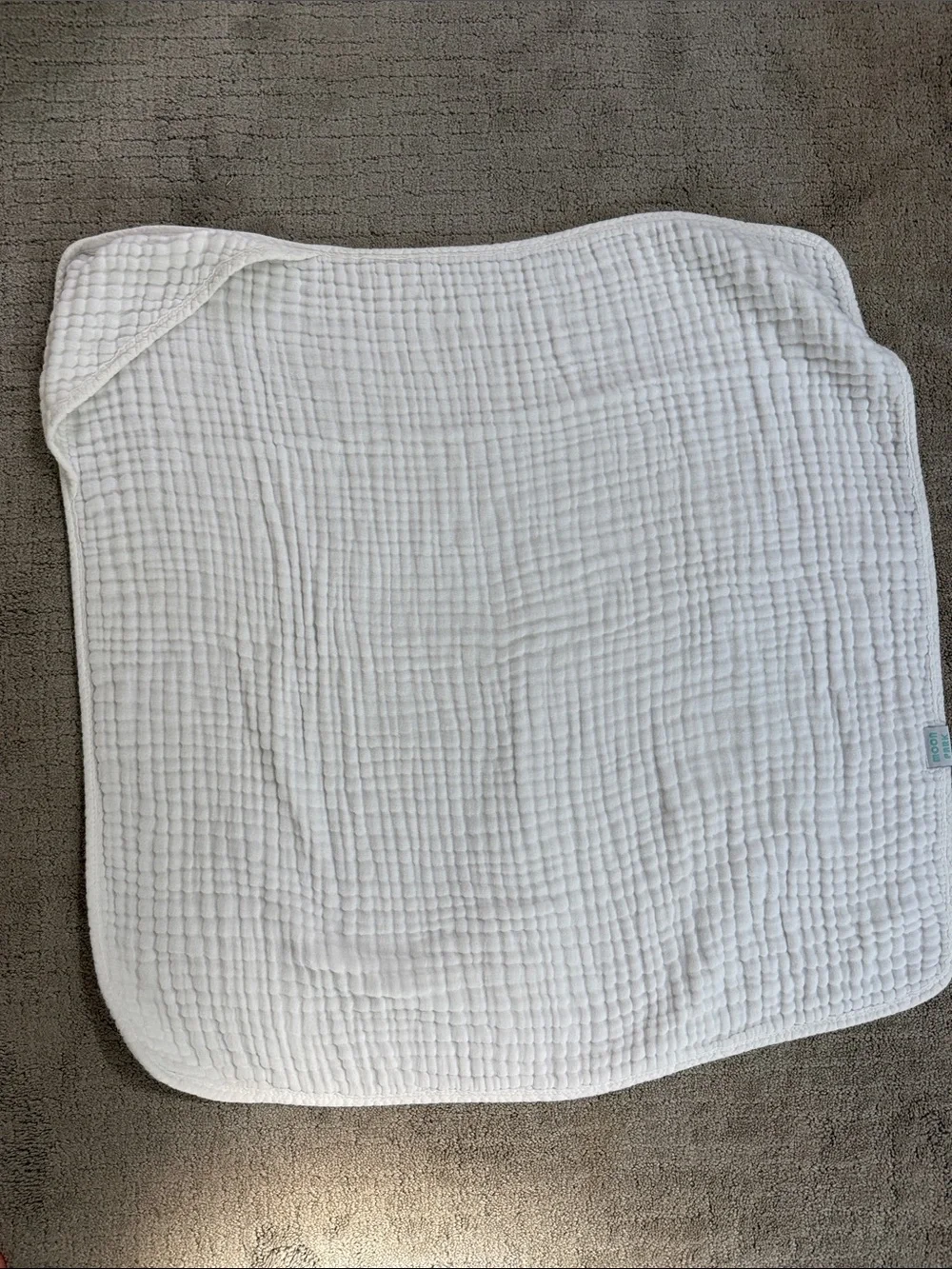 Baby White Muslin Hooded Towel